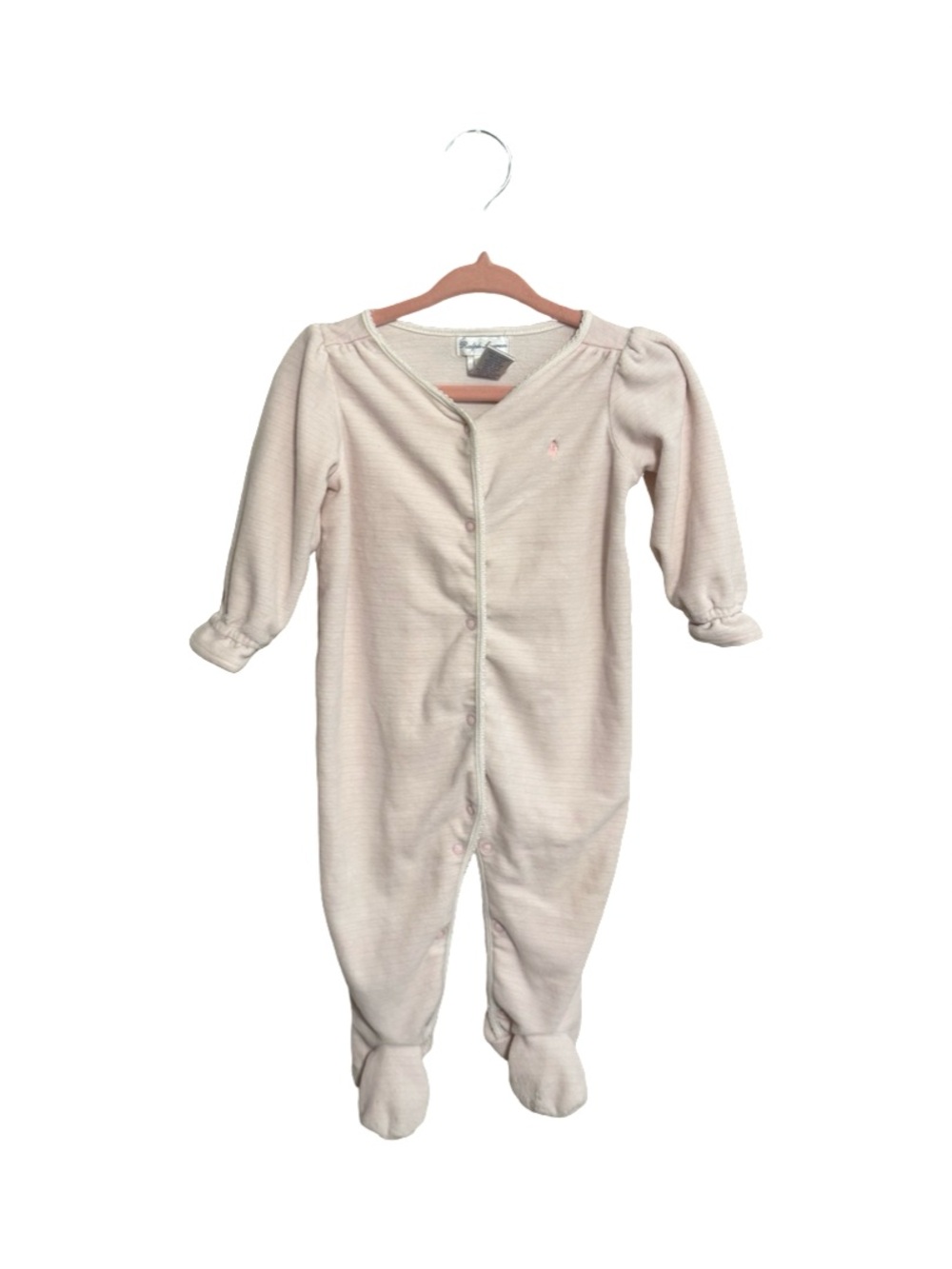 Ralph Lauren Baby Girls Pink Snap Front Sleeper One Piece Size 9M